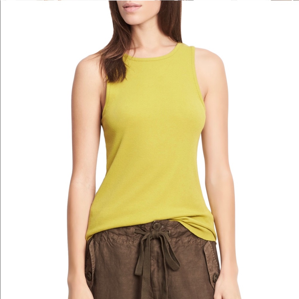 Vince High-Neck Shirttail Tank Top